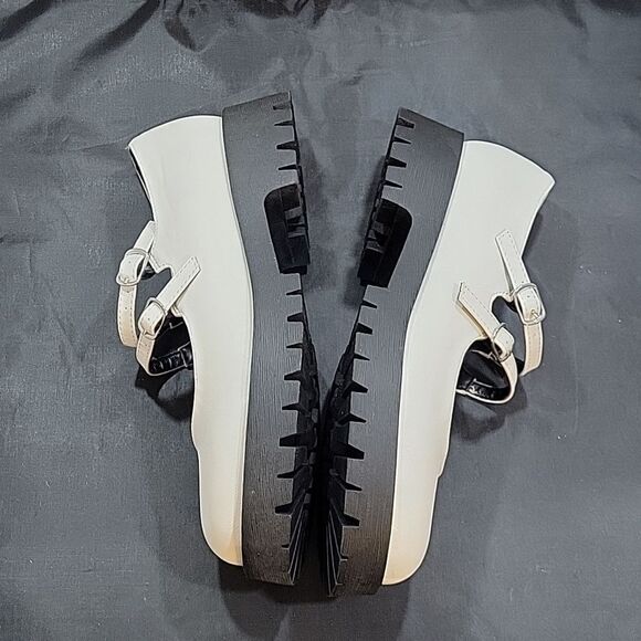 BRAND NEW BAMBOO DOUBLE BUCKLE DECOR FLATFORM MARY JANE SHOES - Picture 4 of 16